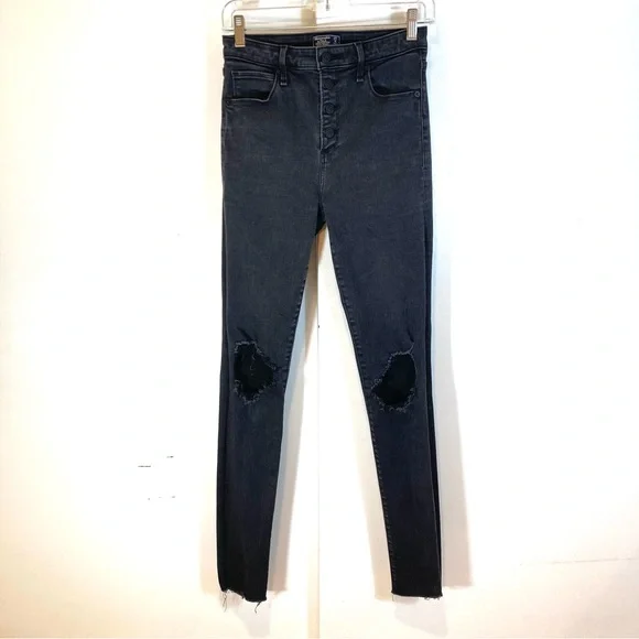 Abercrombie & Fitch Simone High Rise Skinny Jeans In Black - Picture 1 of 5